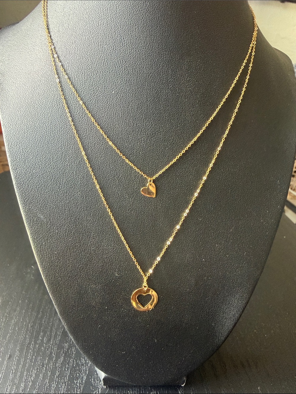 14 K Gold Heart Layered Necklace - Women Jewelry - Picture 5 of 7